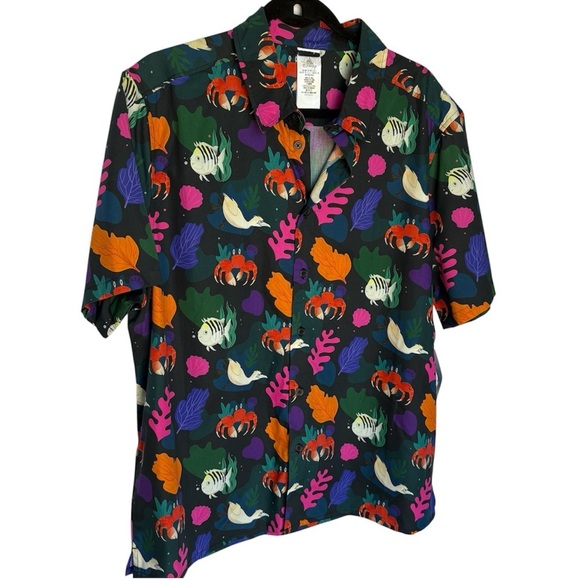 Disney The Little Mermaid Woven Shirt button up Live Action Film Hawaiian shirt - Picture 3 of 9